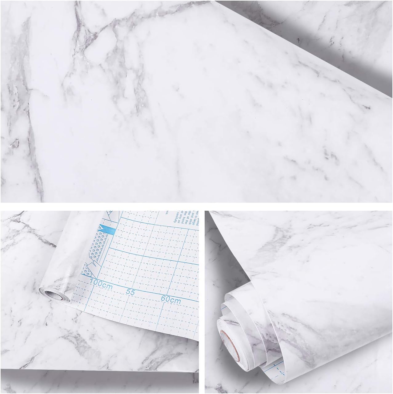 Amazon Prime Vinyl 壁紙白い大理石 幅 45cm 長さ 6m シール リメイク シート ウォール ステッカー カッティング 剥がせる 赤レンガ壁紙シール 壁紙