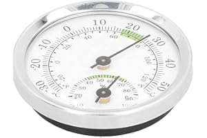 Dial Thermometer Hygrometer Mini - Accurate Temperature and Humidity for Chicken Coops -, Silver Green