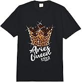 Leopard Aries Queen Zodiac Sign with Leopard Pattern Crown Comfort Colors Adult Heavyweight T-Shirt