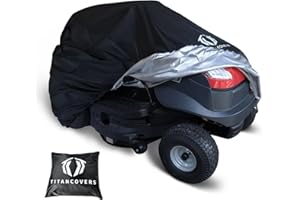 TitanCovers Riding Lawn Mower Cover, Waterproof Heavy Duty 600D Polyester Oxford Lawnmower Cover, Universal Fit Covers for Garden Tractor 72"L x 54"W x 46"H (Black)
