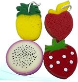 PRETYZOOM 4pcs Kids Bath Sponge Fruit Shapes Cute Soft Exfoliating Body view 2
