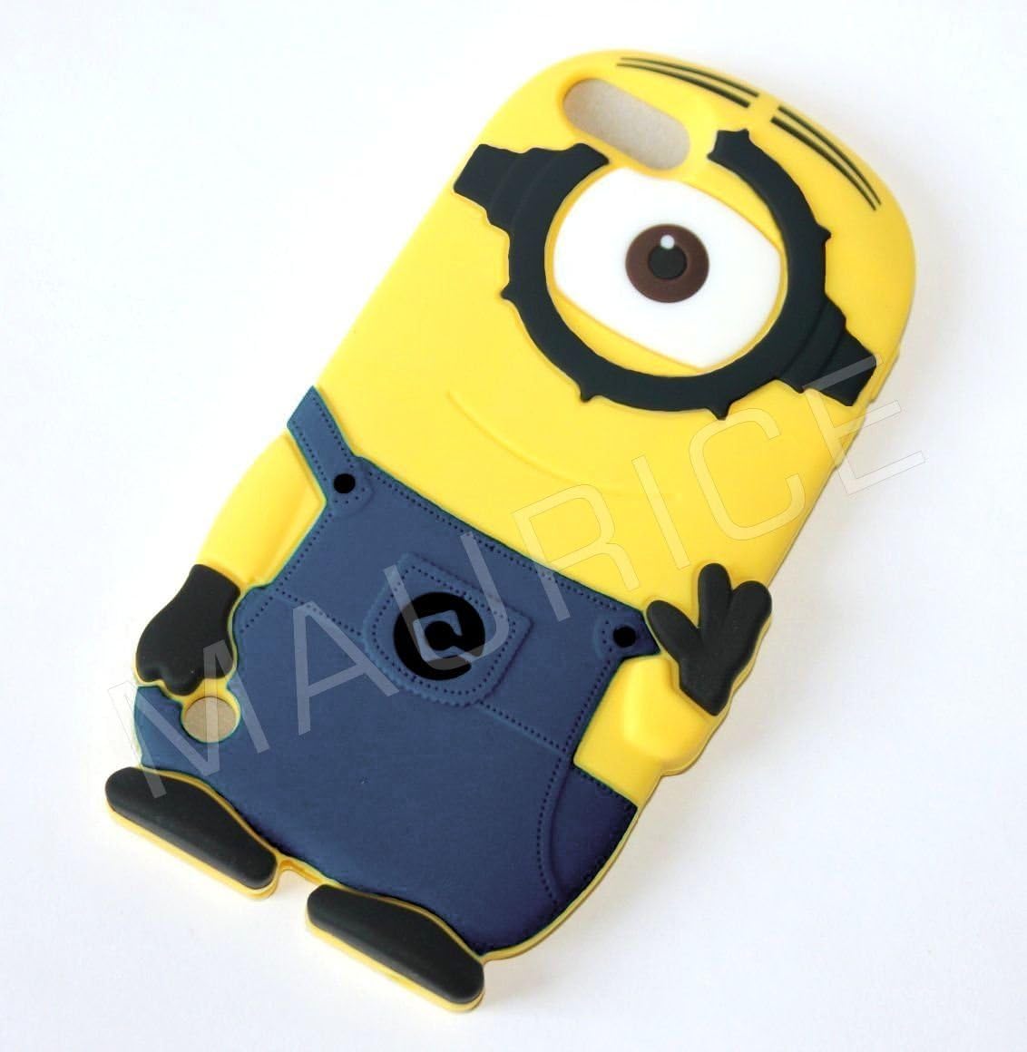 3D Silicone Rubber Yellow Despicable Minion Case Cover for iPod Touch 5 (Navy 1 Eye)