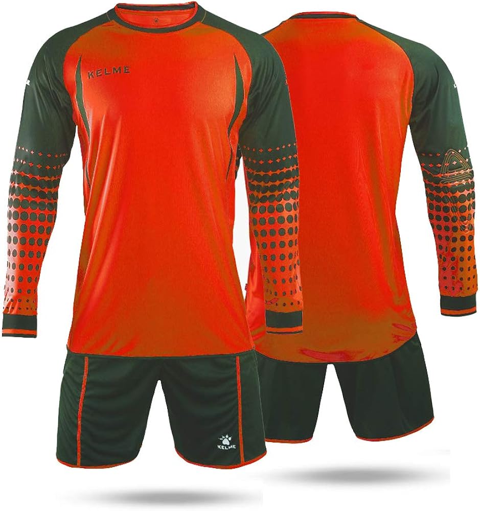 KELME Padded Goalkeeper Uniform, Men Soccer Goalie Shirts and Shorts, Youth Keeper Long Sleeve Jersey with Pants Set Bundle : Clothing