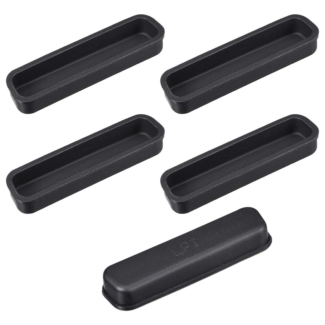 sourcing map 5pcs LPT DB-25 Silicone Port Anti Dust Cap Cover Protectors 38mmx8mmm Black