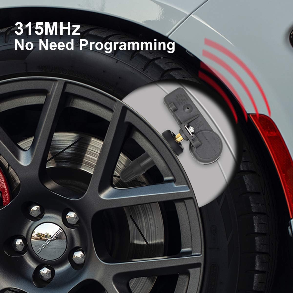 EONLION 315MHz Programmed Tire Pressure Monitoring System Sensor (TPMS) Compatible with Buick Cadillac Chevrolet GMC Pontiac Saturn 13598771 13598772 (Sets of 4): Automotive