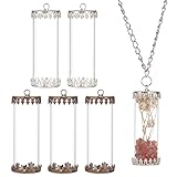 BENECREAT 6Sets Tube Glass Necklace with 2 Alloy