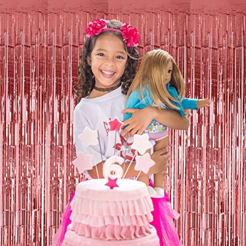 3.2 ft x 9.8 ft Metallic Tinsel Foil Fringe Curtain, Photo Booth Backdrop Door Curtains Decor- Perfect for Christmas & New Years Eve Party Decorations, Birthday, Bachelorette Parties, Weddings