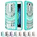 LG K10 Case,LG Premier LTE Case Clear,K10 Phone Case Unlocked with HD Screen Protector, AnoKe[Scratch Resistant] Colorful Flower Cute Women Girl Ultra Thin Slim TPU Phone Cover for LG K10 TM CH Mint