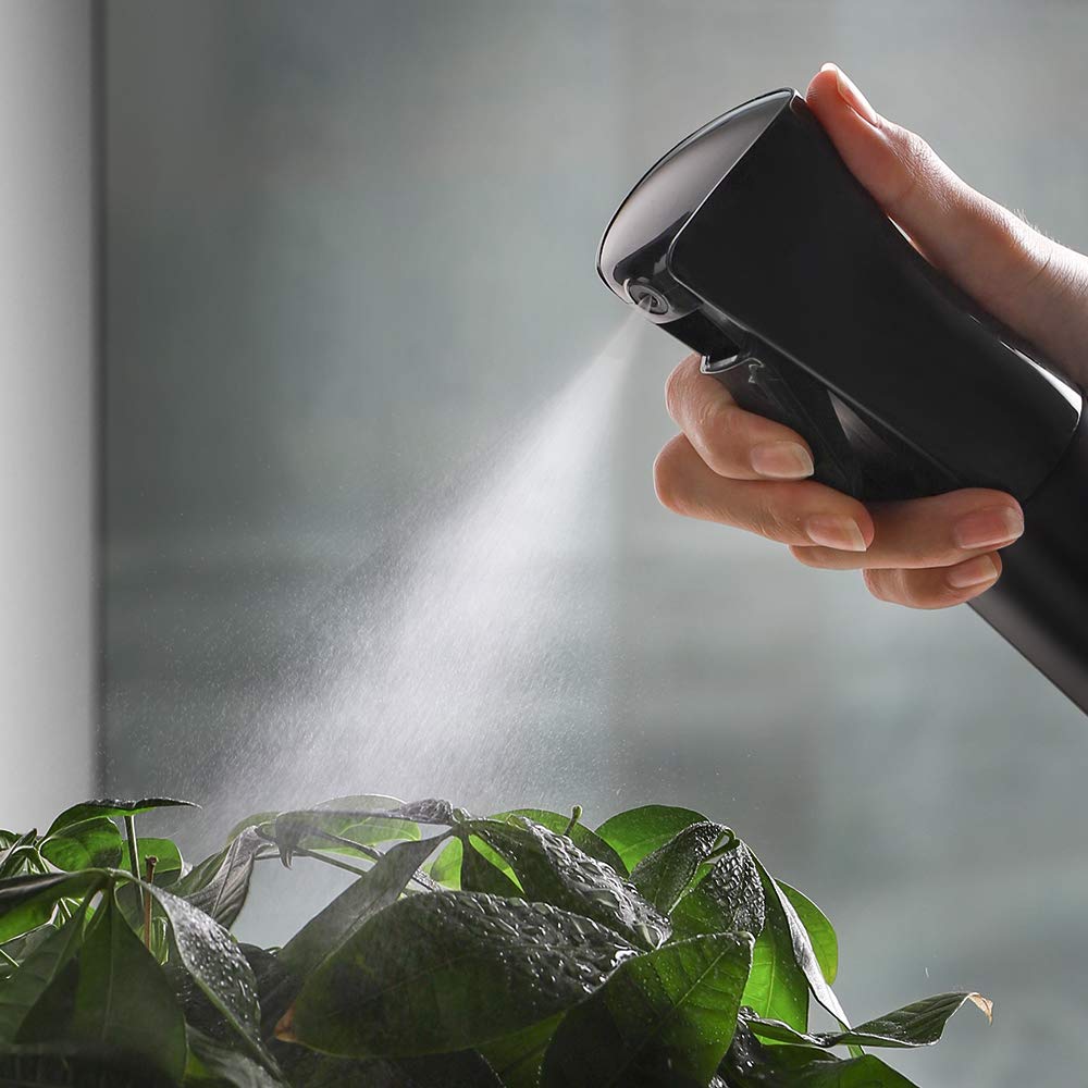 Hair Spray Bottle, YAMYONE Continuous Water Mister Spray Bottle Empty, Aerosol Fine Mist Curly Hair Spray Bottle for Taming Hair in Morning, Hairstyling, Plants, Pets, Cleaning-5.4oz/160ml Black : Beauty