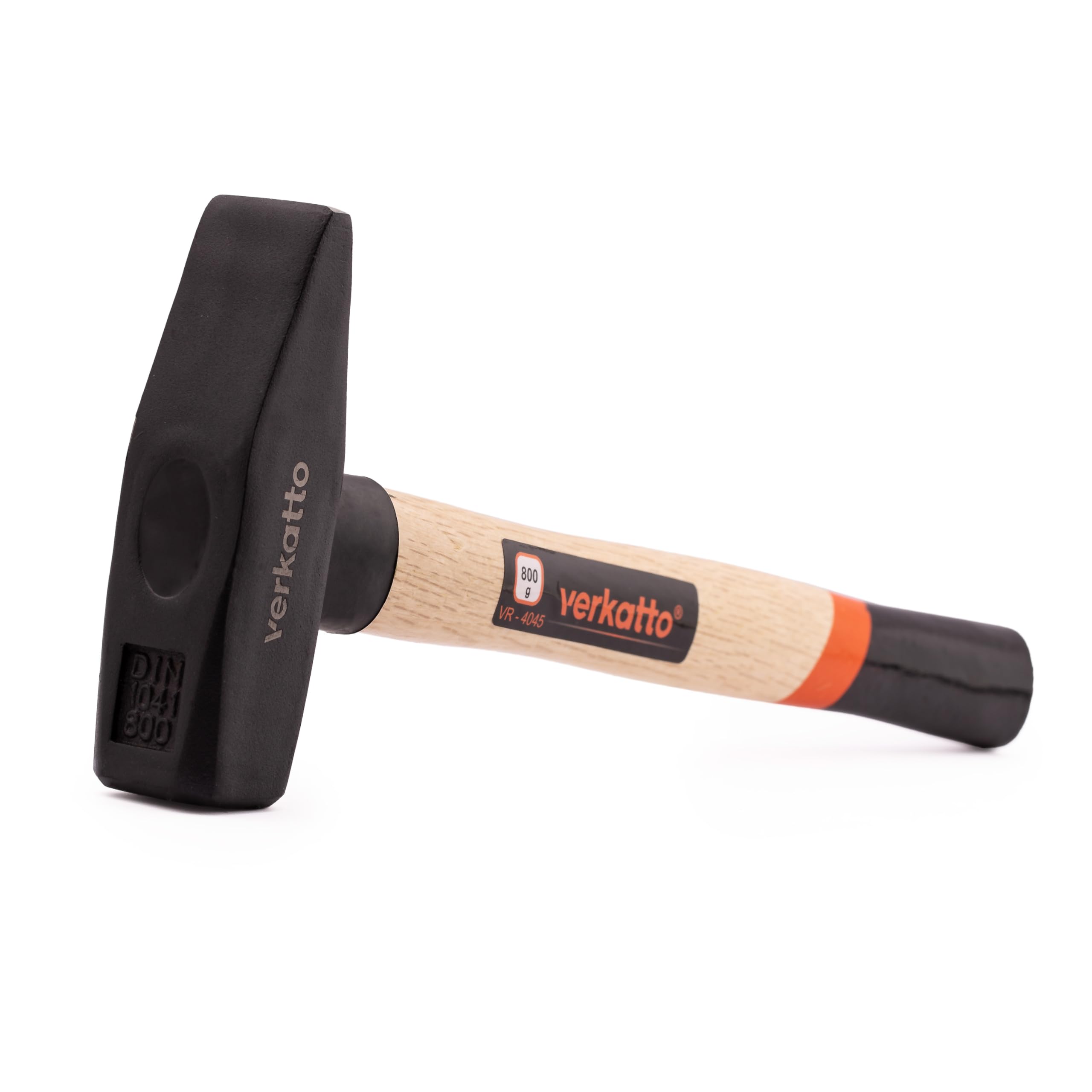 Mivos Engineer's Hammer 800 g Head Weight - Engineer's Hammer with Forged Steel Head and Wooden Handle - Workshop Hammer - Assembly Hammer with Robust Wooden Handle - DIN 1041