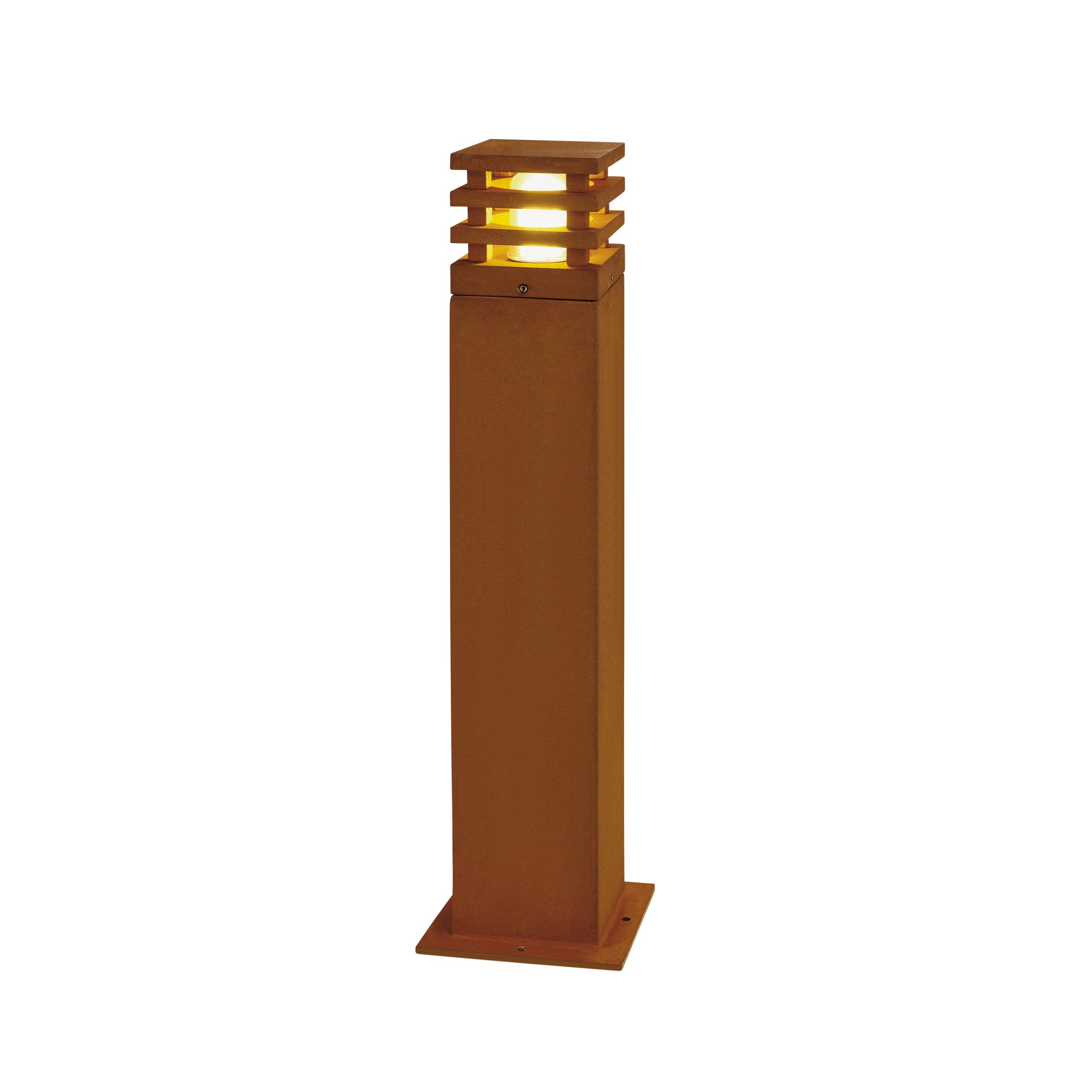 SLV Free-Standing lamp Rusty Square 70 / Outdoor Illumination for Paths, Walls, entrances, LED Outdoor Garden lamp / E27 IP55 11W Rust