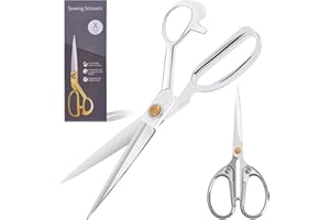GAIFONGRE 10 Inch Fabric Scissors For Sewing, Tailor Scissors for Fabric Cutting,Craft shears for fabric Cutting Dressmakers Art Decorate (SILVER)
