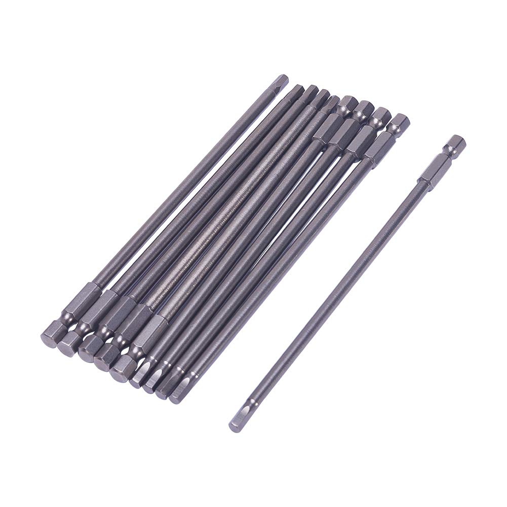 Utoolmart H4 Hexagon Head Screwdriver Bit, 1/4 Inch Hex Shank S2 150mm Length Magnetic Hex Drill Bits for Hand Held Wrench and Electric Drills 10pcs