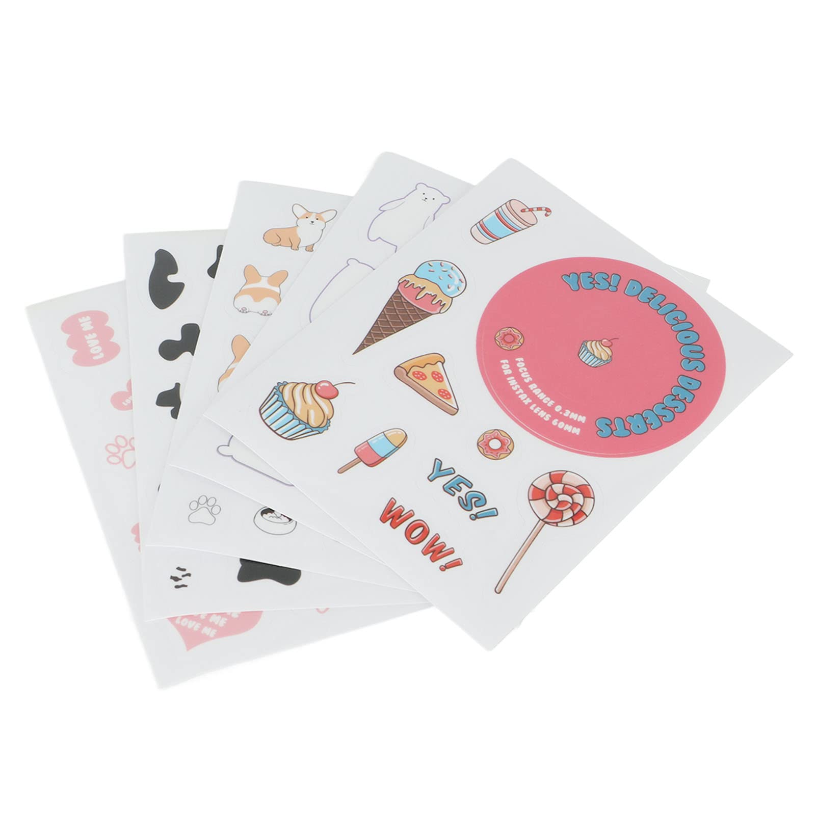 Camera Colorful Stickers for FUJIFILM Mini 11,5pcs Decoration Cute Cartoon DIY Stickers for Protective Cases,Camera Bags,Photo Frames,Photo Albums(Dessert Animal Series)