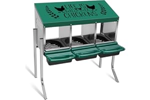 ‎TGEYD Tgeyd Nesting Boxes - 3 Holes Chicken Nesting Boxes for Laying Eggs - Chicken Brooder Box with Chicken Perch - Chicken Coops for 3 Chickens Up to 12 Chicken