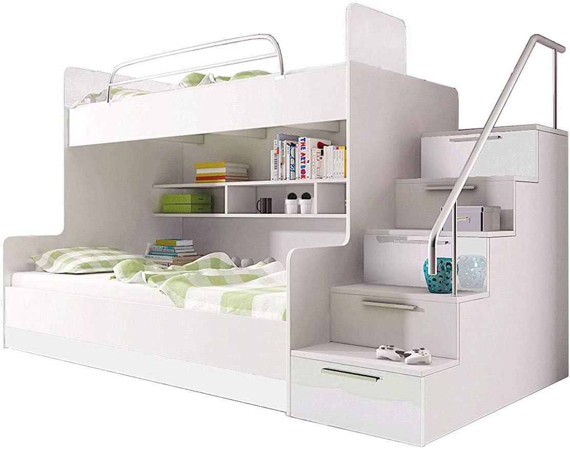white gloss bunk beds