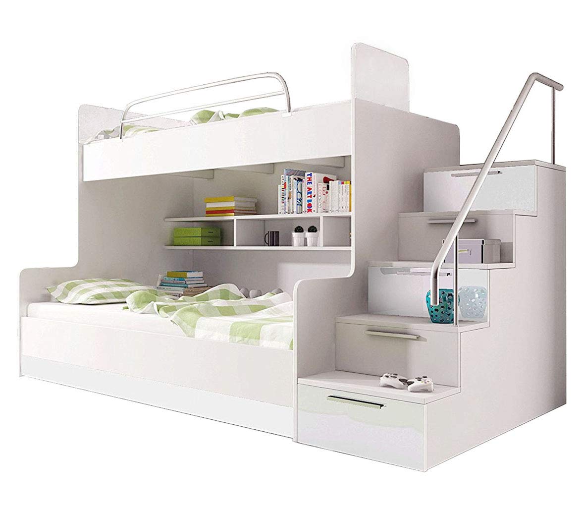 white gloss bunk beds