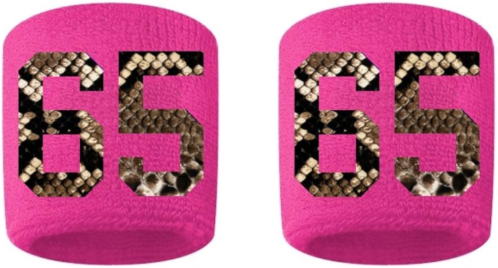 65 Embroidered/Stitched Sweatband Wristband HOT PINK Sweat