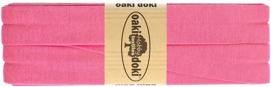 Oaki Doki Plain Jersey Bias Binding Tape 3 m Dark Pink Oeko-Tex Viscose Jersey – Price is for 1 Piece = 3 Metres