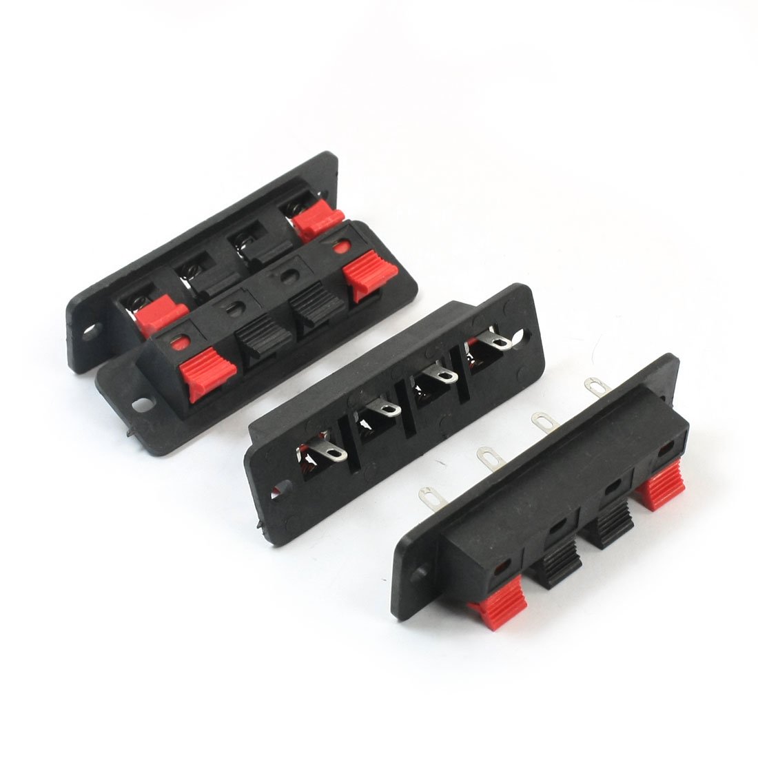 sourcing map 4Pcs Audio Cable Single Row 4 Position Push in Jack Speaker Terminals