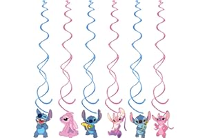 LOSEDE 24pcs Stitch Party Hanging Swirls, Stitch Ceiling Streamers Birthday Decorations (2)