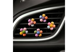 ANRANMM 5 Pieces Vibrant Flower Car Air Vent Clips Cute Car Interior Decoration Accessories Colorful Car Charm Air Freshener for Girls Women