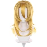 Vivaroom Diego Brando Wig Cosplay Wig with Wig Cap Dio Heat Resistant Synthetic Hair for Manga Anime JJBA SBR Role Play for Festival, Holiday, Cosplay Party, Comic Exhibition