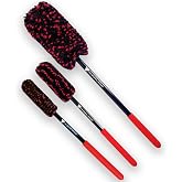 Wheel Woolies Car Detailing Brush Set - 3pc Car Wheel Brush Kit (18&rdquo;, 12&rdquo;, 12&rdquo;) for Rims, Barrel, Spokes &amp; Brake Dust | Soft No Scratch Rim Brush with Long Handle &amp; Anti-Slip Grip | Made in USA