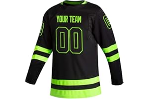 Black Custom Ice Hockey Jersey for Men Women Youth S-8XL Authentic Stitched Name & Numbers - Make Your Own