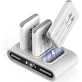 GOODaaa Portable Charger, 3-Pack 10000mAh Slim Power Bank Built in Cables, 3 Outputs 1 Inputs for All Mobile Devices, Charging Station Set Includes 180 DlY Stickers, for Home,Office,Restaurants,Travel
