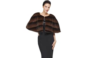 BEAUZSUZSANA Faux Fur Shawls and Wraps for Formal Evening Dresses Winter Fur Stole Cape Bolero
