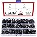 Hilitchi 280Pcs 7Sizes Black Oxide Internal Tooth Starlock Washers Push On Speed Clips Locking Washers Assortment Kit