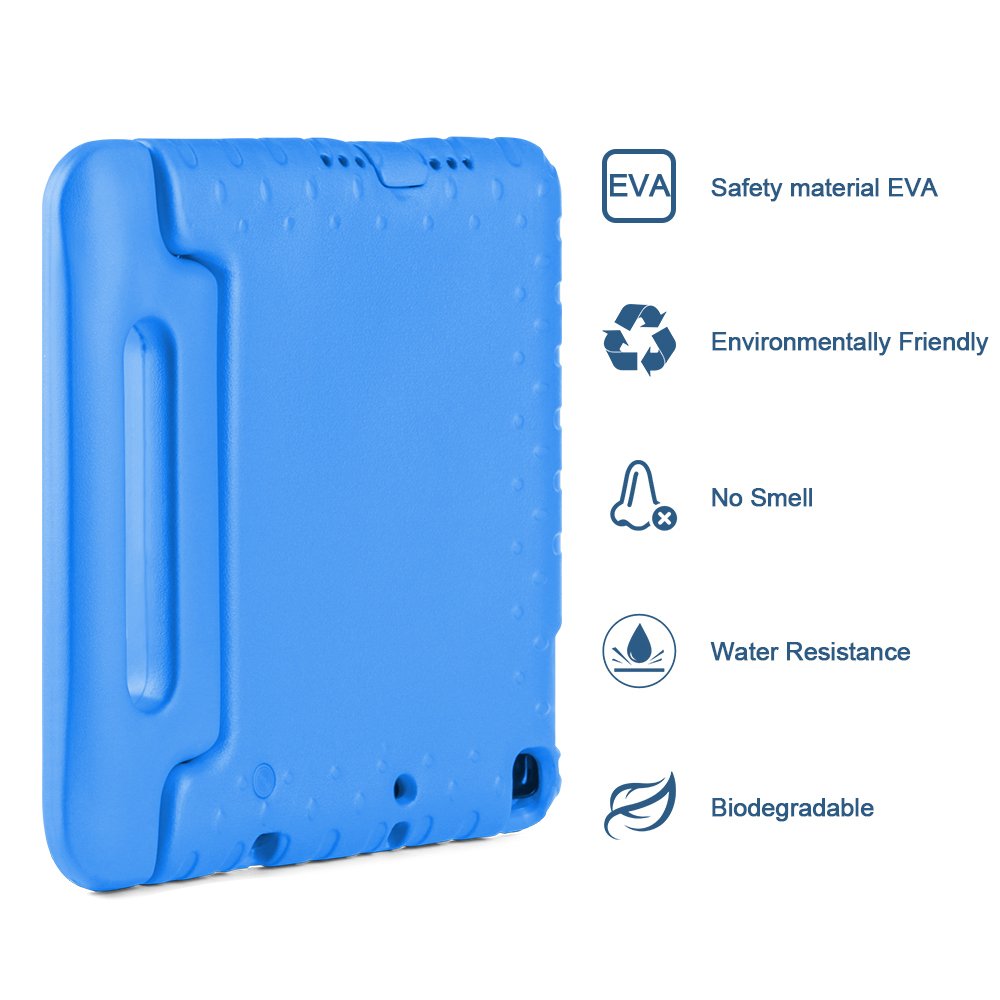 CAM-ULATA for New 9.7 iPad Case Kids 2018/2017 Shockproof for iPad Air 1 Air 2 Tablet Kids proof Handle Cover 5th 6th Generation 9.7 inch with Folio Stand Blue