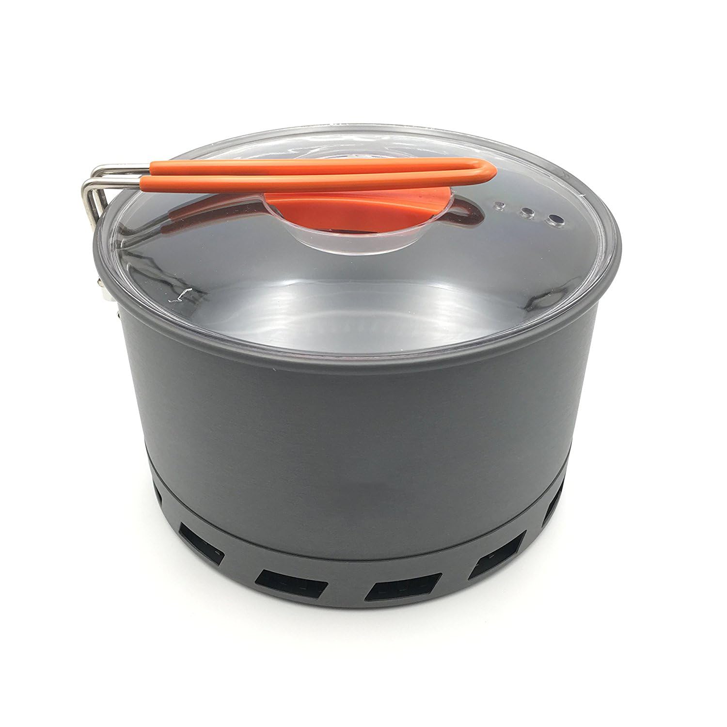 Tentock Portable Camping Pot with Foldable Silicone Handle and Lid, Outdoor Ultralight Aluminium Cookware for Picnic Backpacking 1.5L/2.4L(2.4L)