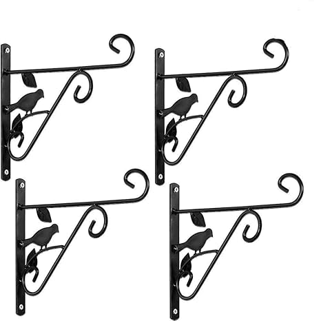Ezzu Crafts 4 Pack Hanging Plants Bracket 10 Wall Planter Hook