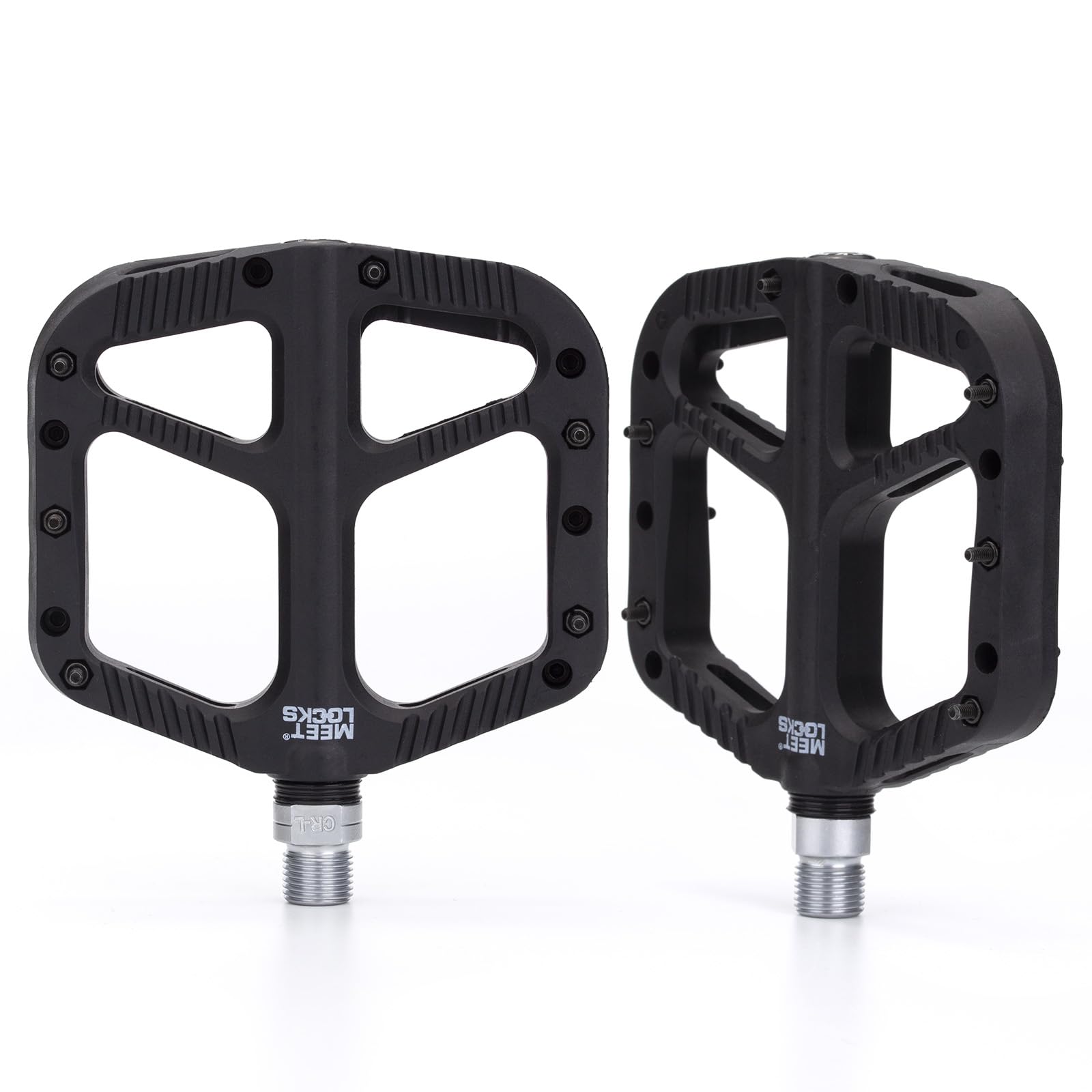 MEETLOCKS Bike Pedals,Nylon Fabric Anti Slip Durable Mountain Bike Flat Pedals,BMX,Injection Aluminum Body, Cr-Mo CNC Machined 9/16" Screw thread Spindle,Three Pcs Ultra Sealed bearings