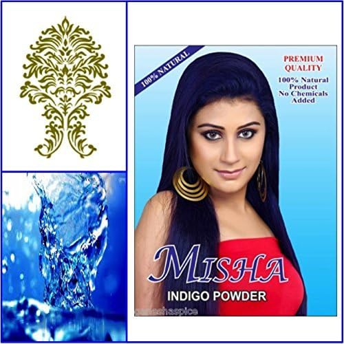 Apr 2014 100g 100% Natural Pure Indigo Hair Color &amp; Conditioning Powder. Beautiful Indigo Blue Color. by GaneshaSpice