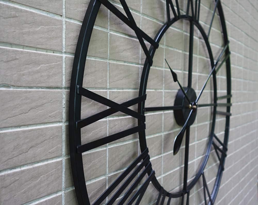 Taodyans Vintage Silent Wall Clock, 40 cm Skeleton Metal Clock for Living Room Kitchen Cafe Hotel Office Home Decor (Black) - Image 4