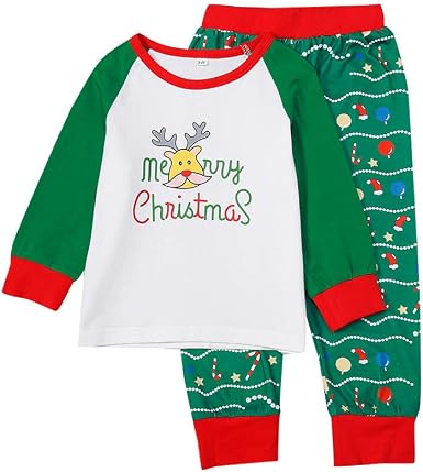 Yncc Bebe Yncc Noel Parent Enfant Porte Des Vetements Ensemble Pyjama De Noel Bebe Vetements Nuit Pyjamas De Noel Imprime Xmas Vetements Nuit Nightwear Pour Enfant 3 24m Vert Amazon Fr Vetements Et Accessoires