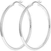 YOUNGYUE 925 Sterling Silver Hoop Earrings for Women Hypoallergenic Oversize 14K Gold Hoops Earrings for Women Thin Gold Plated Hoop earrings Lightweight Large Silver Hoop Earrings 20/30/40/50/60/70mm