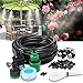 Wiewish Misting System 32.8ft Outdoor Cooling Mist System Drip Irrigation Mister with 10pcs Misting Nozzle Spinklers for Patio Garden Greenhouse