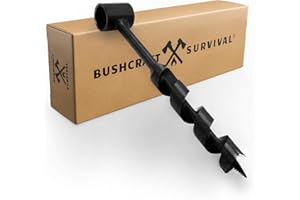 Bushcraft Survival 1 Inch Scotch Eye Auger | Manual Hand Wood Auger Drill Bit for Camping & Shelter Building | Heavy Duty Steel Bushcrafting Tools & Backcountry Gear