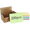 200Pcs Blank Business Card, Kraft Paper Learning Card, Note Card, Thanksgiving Day Message Gift Card (5 colors)