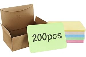 BALLHULL 200Pcs Blank Business Card, Kraft Paper Learning Card, Note Card, Thanksgiving Day Message Gift Card (5 colors)