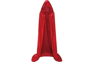 Dreamture Unisex Hooded Cloak Long Velvet Cape for Halloween Christmas Cosplay Costume
