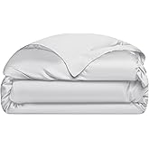Cozy Earth Luxury Duvet Cover Queen - 100% Viscose from Bamboo - Ultra-Soft, Cooling & Lightweight Duvet Cover - Temperature-Regulating Bedding with Concealed Zip & Interior Snap Closures - White