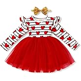 Sinhoon Baby Girls Outfits Long Sleeve Stripe Heart Print Tutu Skirts Ruffle Dress Toddler Girl Clothes