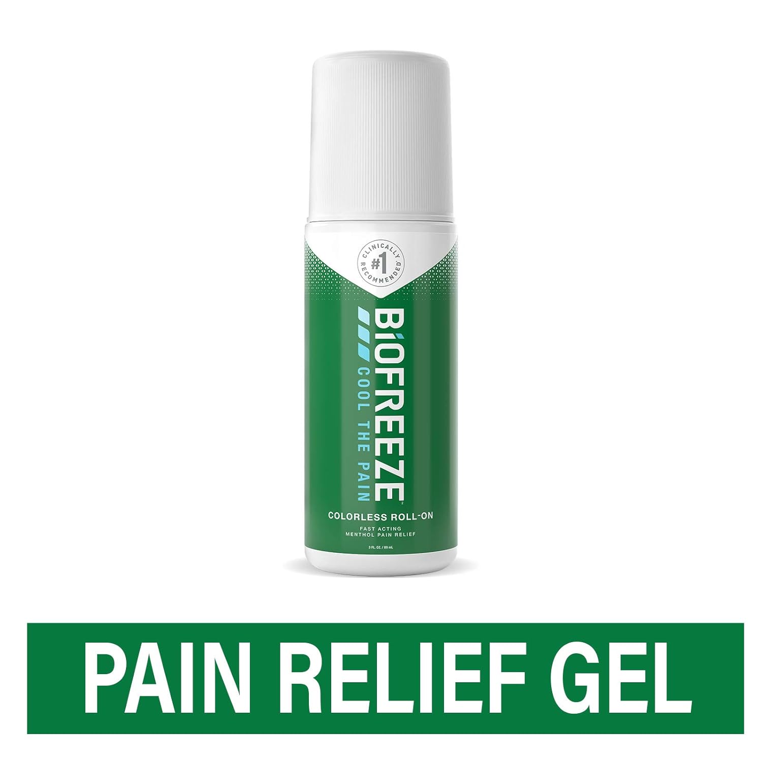 Biofreeze Pain Relief Gel, 3 oz. Colorless Roll-On, Fast Acting, Long Lasting, & Powerful Topical Pain Reliever (Packaging May Vary)