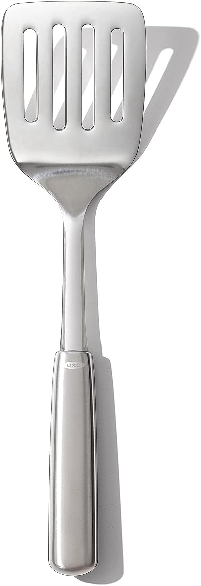 OXO Steel Cooking Turner - Stainless Steel Spatula with Non-Slip Handle