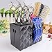 Salon Barber Scissors Shear Holder Rack for Hairdressers, Scissor Storage Case Keeper Modern Hairdressing Combs Clips Desktop Desk Organizer Accessories for Babers Station Office Home - Black